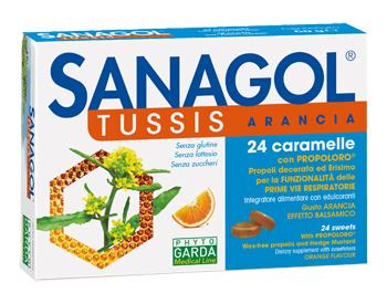 Sanagol Tuss Rinfrescanti Gusto Arancia 24 Caramelle