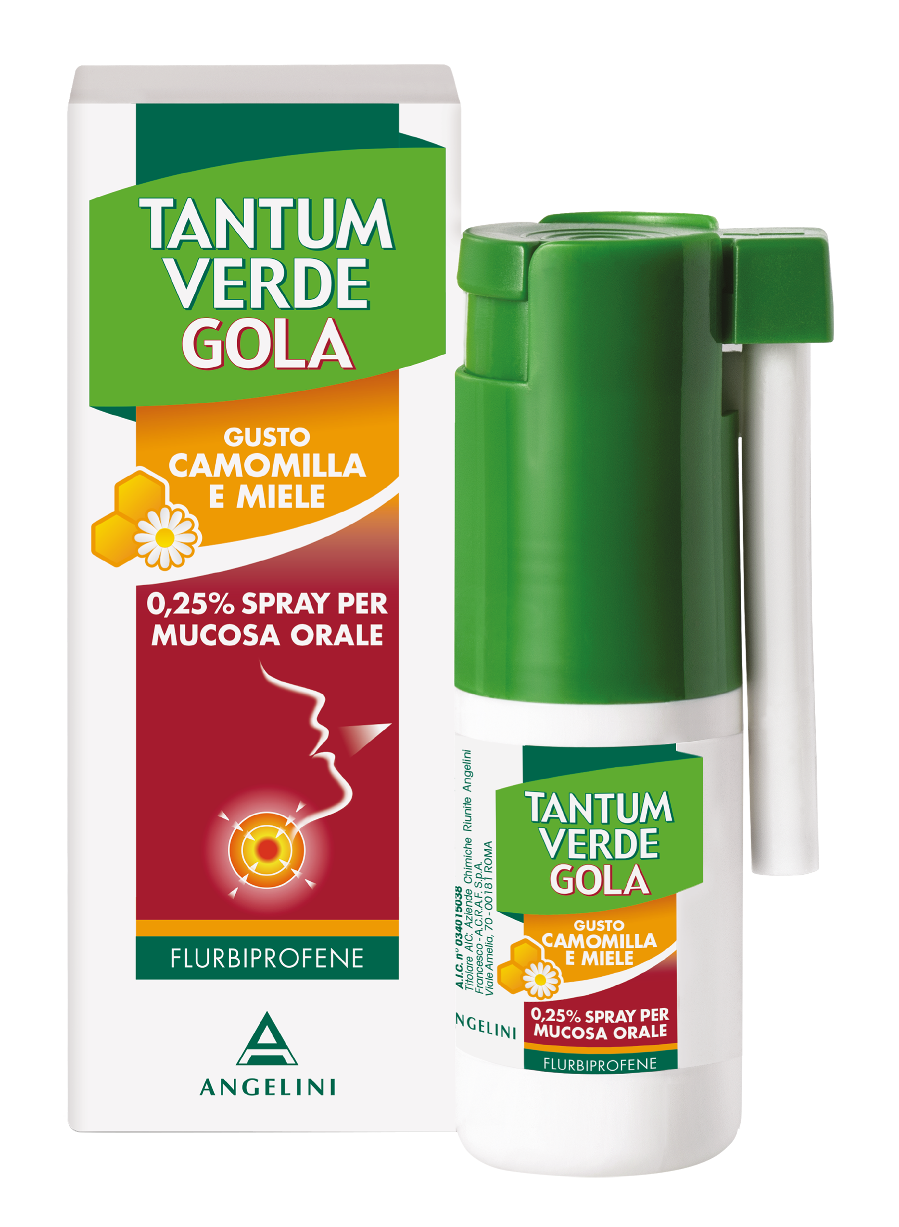 Tantum verde gola 0,25% spray per mucosa orale gusto camomilla e miele