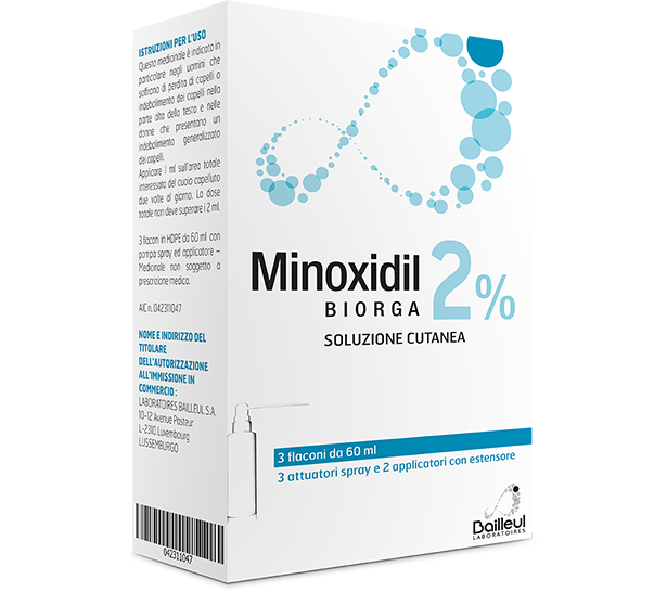 Minoxidil biorga 2%, soluzione cutanea