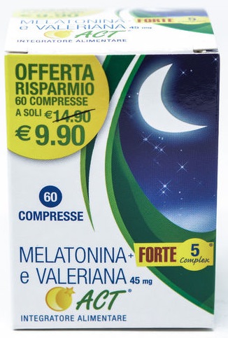 Melatonina Act 1Mg + Valeriana 5 Complex Forte 60 Compresse