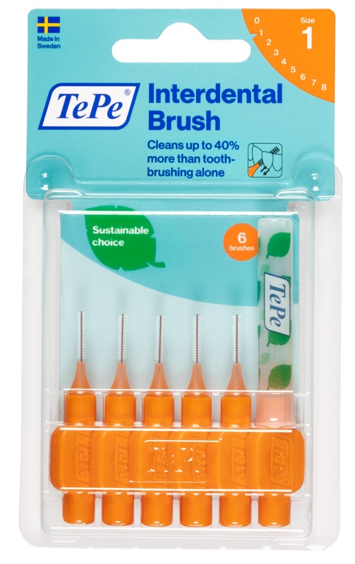 TePe Original Arancione Scovolino Per Pulizia Interdentale Misura ISO 1 filo 0,45 mm 6 Pezzi