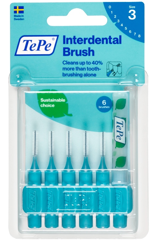TePe Original Blu Scovolino Per Pulizia Interdentale Misura ISO 3 filo 0,6 mm 6 Pezzi
