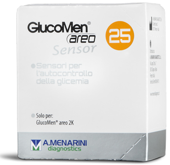 Strisce glucomen areo sensor per analisi del glucosio 25 pezzi