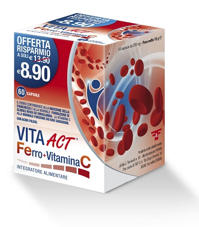 Vita act ferro + vitamina c 60 capsule