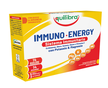 Equilibra Immuno Energy Potassio & Magnesio Integratore Difese Immunitarie 14 Bustine