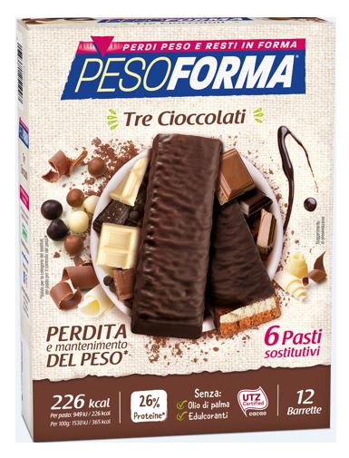 Pesoforma barrette tre cioccolati 372 gr