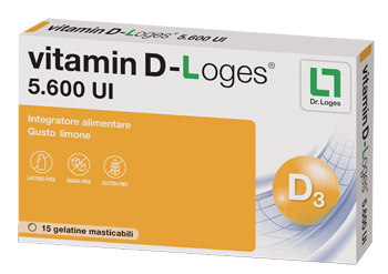 Vitamin d-loges 15 gelatine masticabili gusto limone