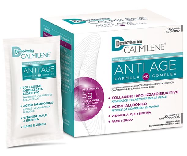 Dermovitamina calmilene antiage ia a base di collagene e acido ialuronico polvere 30 bustine