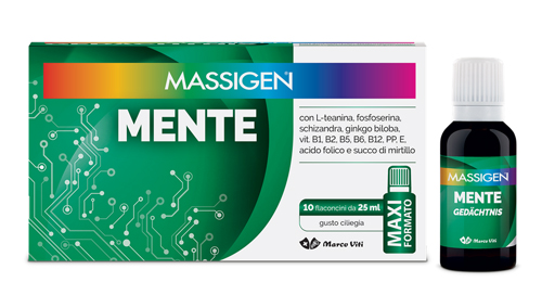 Massigen Mente Integratore Memoria e Concentrazione 10 Flaconcini 25 ml