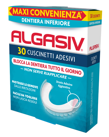 Algasiv adesivo per protesi dentaria inferiore 30 pezzi