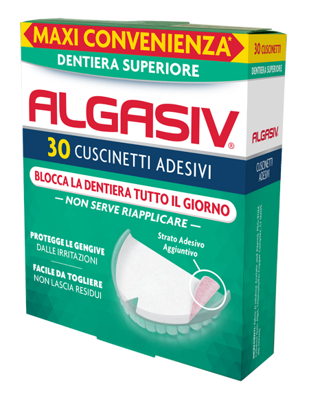 Algasiv adesivo per protesi dentaria superiore 30 pezzi