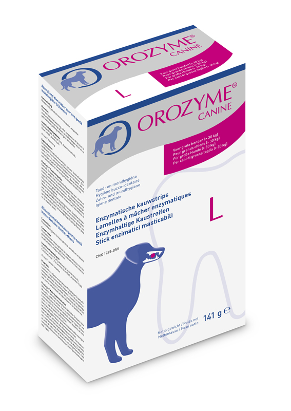 Orozyme canine strisce enzimatiche masticabili per cani di taglia grande