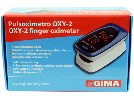 Pulsoximetro da dito oxy 2 schermo led 60x30,5x32,5mm 1 pezzo