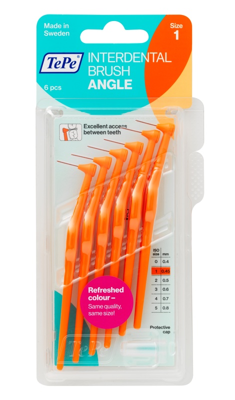 Tepe Angle Arancione Scovolino Angolato Per Pulizia Interdentale Misura Iso 1 Filo 0,45 Mm 6 Pezzi