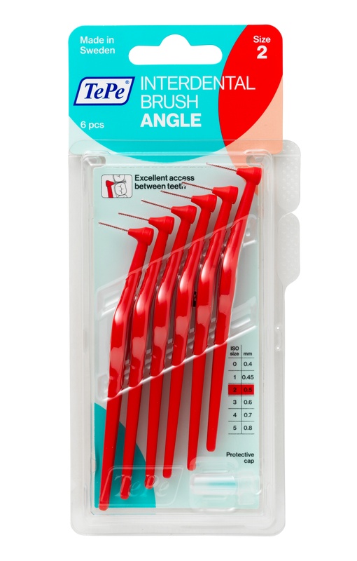 Tepe Angle Rosso Scovolino Angolato Per Pulizia Interdentale Misura Iso 2 Filo 0,5 Mm 6 Pezzi