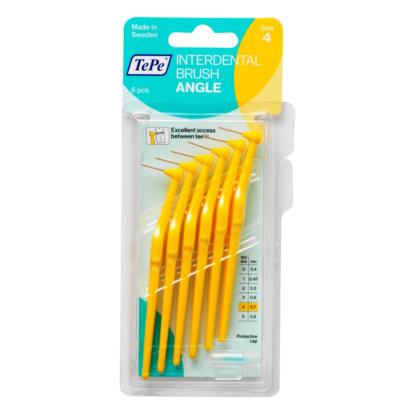 Tepe Angle Giallo Scovolino Angolato Per Pulizia Interdentale Misura Iso 4 Filo 0,7 Mm 6 Pezzi