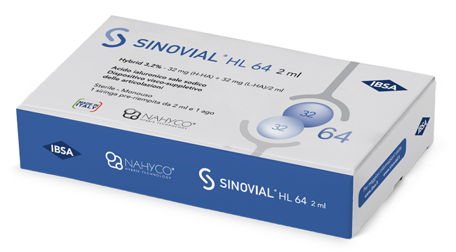 Siringa Intra-Articolare Sinovial Hl 64 32 mg + 32 mg 1 Fs 2 ml Ago Gauge 21