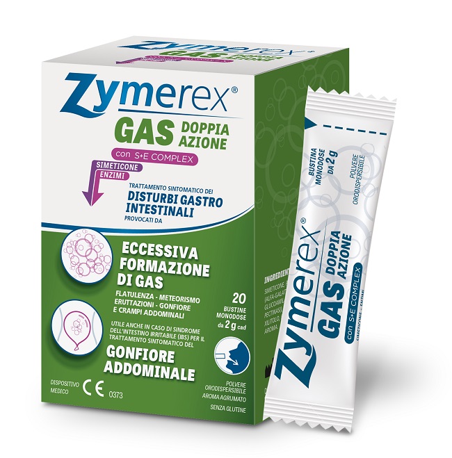 Zymerex gas doppia azione con s+e complex 20 bustine monodose da 2 g