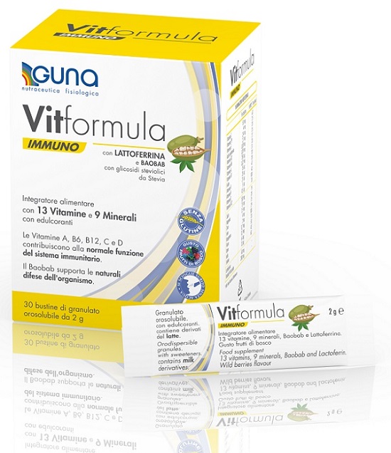 Guna Vit Formula Immuno Integratore Vitamine e Minerali 30 Bustine