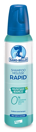 Sanoebello Cane Shampoo Mousse Rapid Muschio Bianco 300 Ml