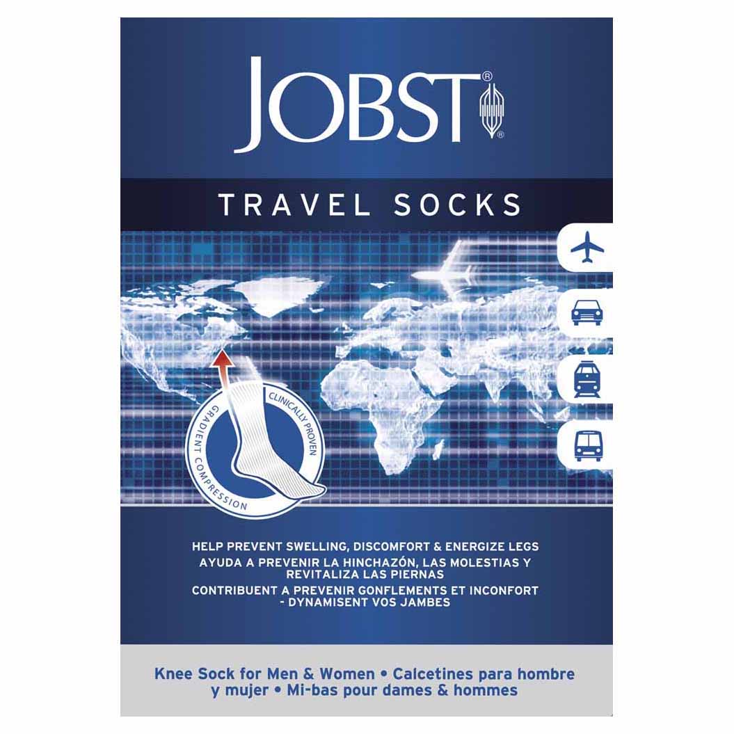 Calza compressiva jobst travel socks 15-20mmhg gambaletto blu medium articolo 788460000601