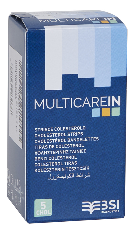 Test colesterolemia multicare in colesterolo in strisce con aspirazione capillare 5 pezzi