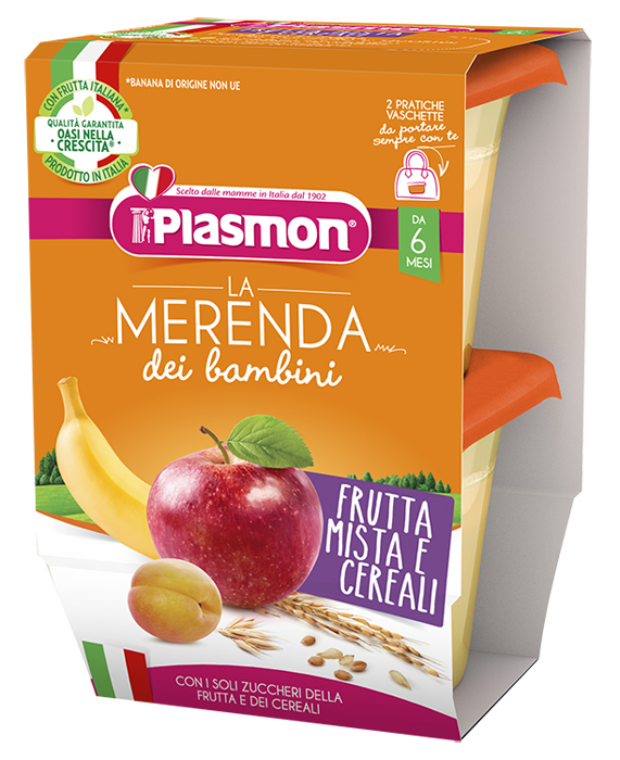 Plasmon la merenda dei bambini merende frutta cereali asettico 2 x 120 g
