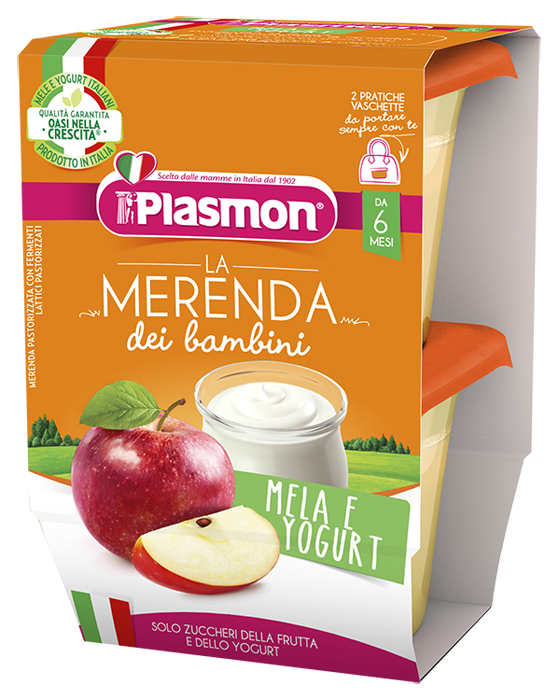 Plasmon la merenda dei bambini sapori di natura mela yogurt asettico 2 x 120 g