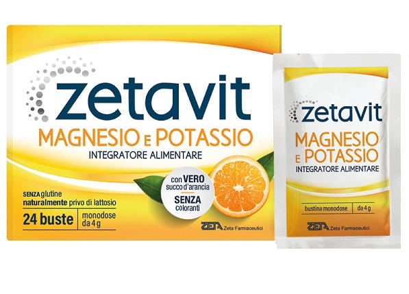 Zetavit magnesio potassio senza zucchero 24 bustine da 6 g
