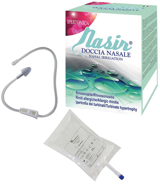Nasir doccia nasale 2 sacche 250 ml isotonica + 1 deflussore