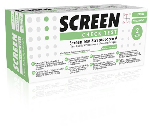Test rapido streptococco tampone faringeo screen 2 pezzi