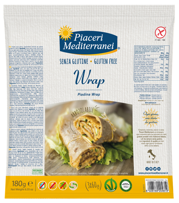 Piaceri mediterranei piadina wrap 180 g