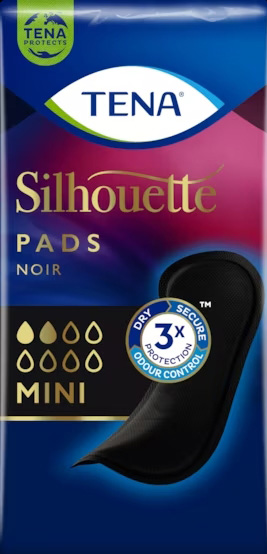 Tena Silhouette Noir Mini Assorbente Nero Incontinenza Leggera 18 Pezzi