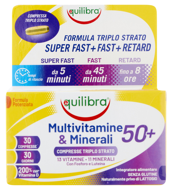 Equilibra Multivitamine & Minerali 50+ Integratore di Vitamine e Minerali 30 Compresse