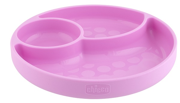 Chicco piatto silicone ventosa rosa