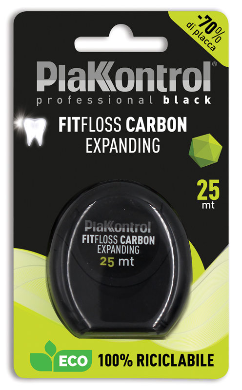 Plakkontrol fit floss carbon expanding filo interdentale 25 metri