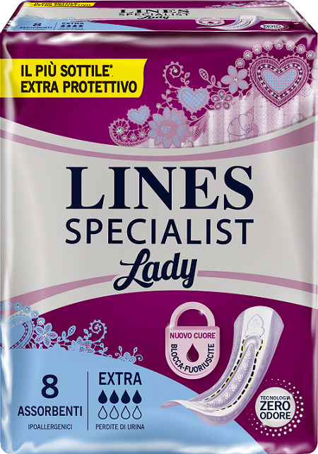 Assorbenti lines specialist lady extra ipoallergenici 8 pezzi