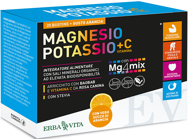 Magnesio e potassio +vit c arancia 20 bustine