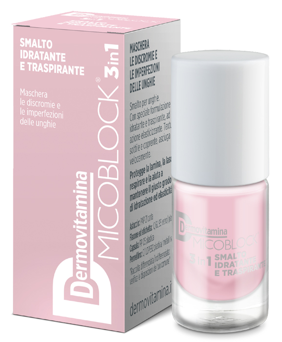 Dermovitamina micoblock 3in1 smalto idratante e traspirante rosa chiaro 5 ml
