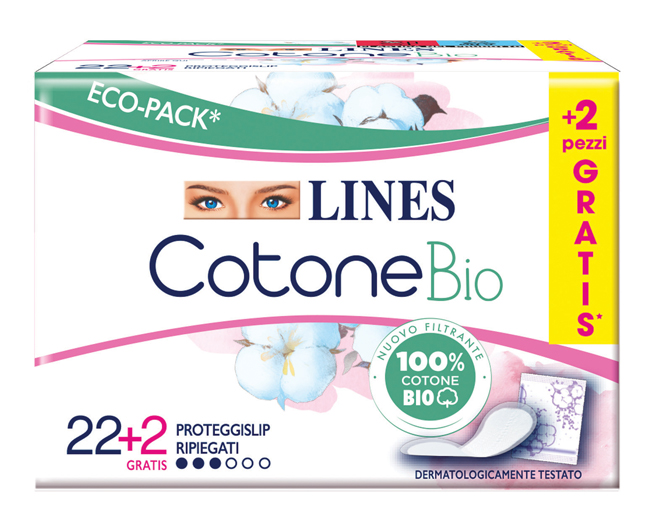 Lines cotone bio salvaslip ripiegati 24 pezzi