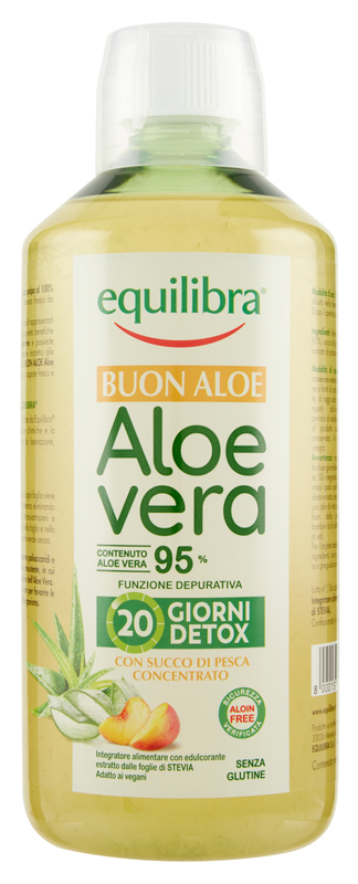 Equilibra Buon Aloe Vera Con Succo DI Pesca Concentrato Integratore Depurativo 1 L
