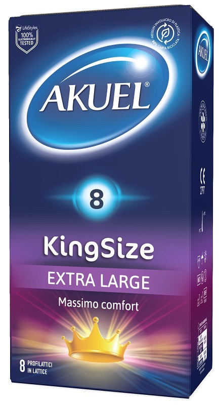 Profilattico akuel king size extra large 8 pezzi