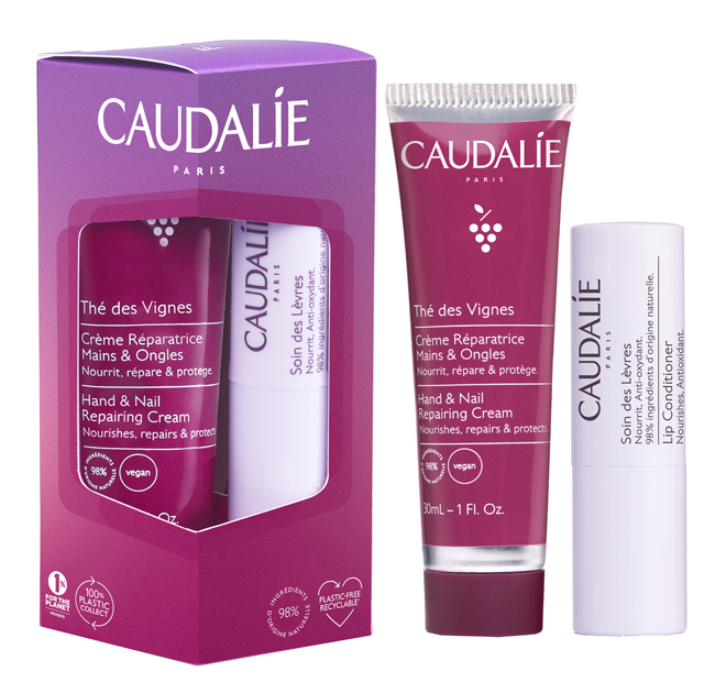 Caudalie The Des Vignes Crema Mani E Unghie 30 ml + Trattamento Labbra Stick 4,5g