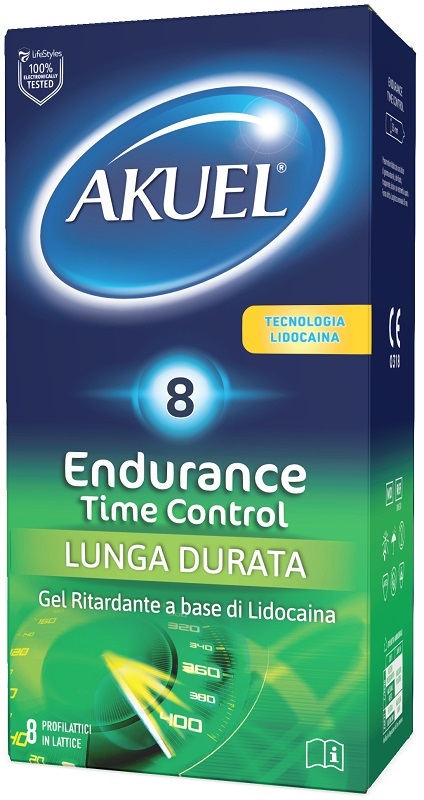 Profilattico akuel endurance time control 8 pezzi