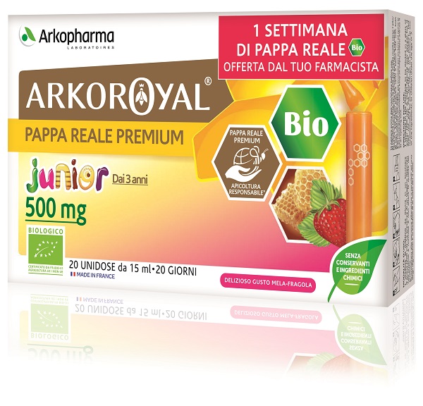Arkoroyal Pappa Reale 500mg Bio Junior 20 Fialoidi