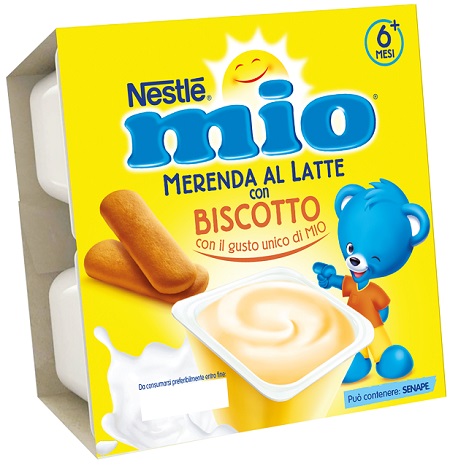 Mio merenda al latte biscotto 4 pezzi da 100 g