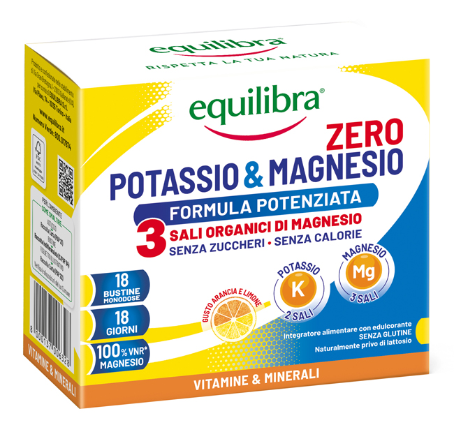 Equilibra Zero Potassio & Magnesio Zero3 Stanchezza Fisica e Mentale 18 Bustine