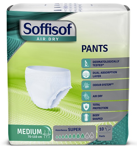 Soffisof Air Dry Pants Pannolone Super Taglia Medium 10 Pezzi