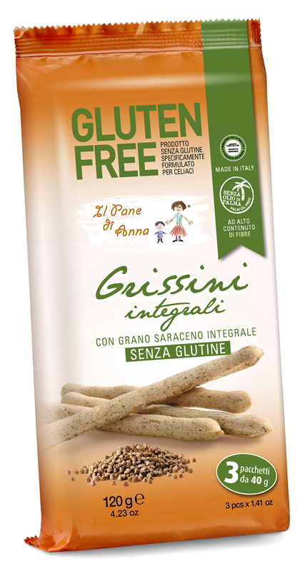 Il pane di anna grissini integrali senza latte 3 pezzi da 40 g