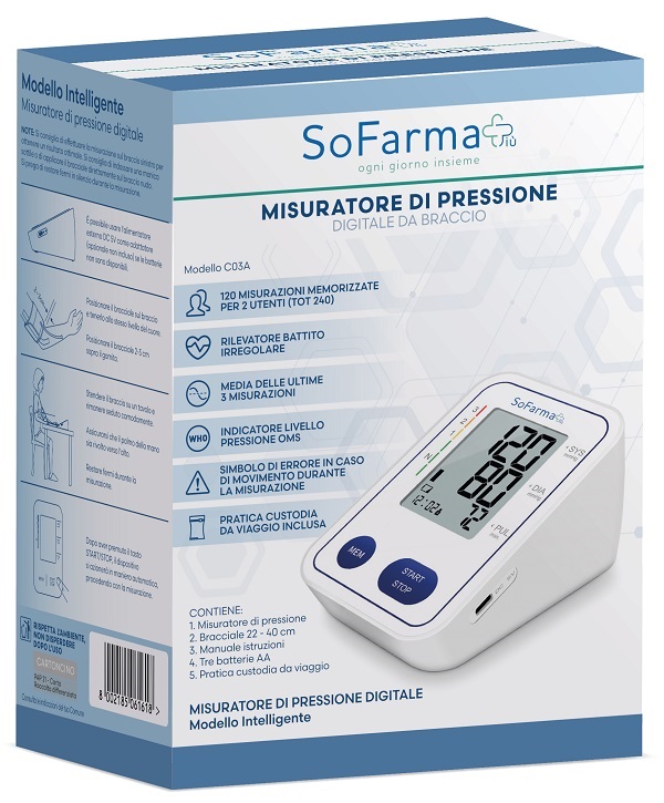 Sfigmomanometro sofarmapiu' co3a pression arteriosa oscillometro